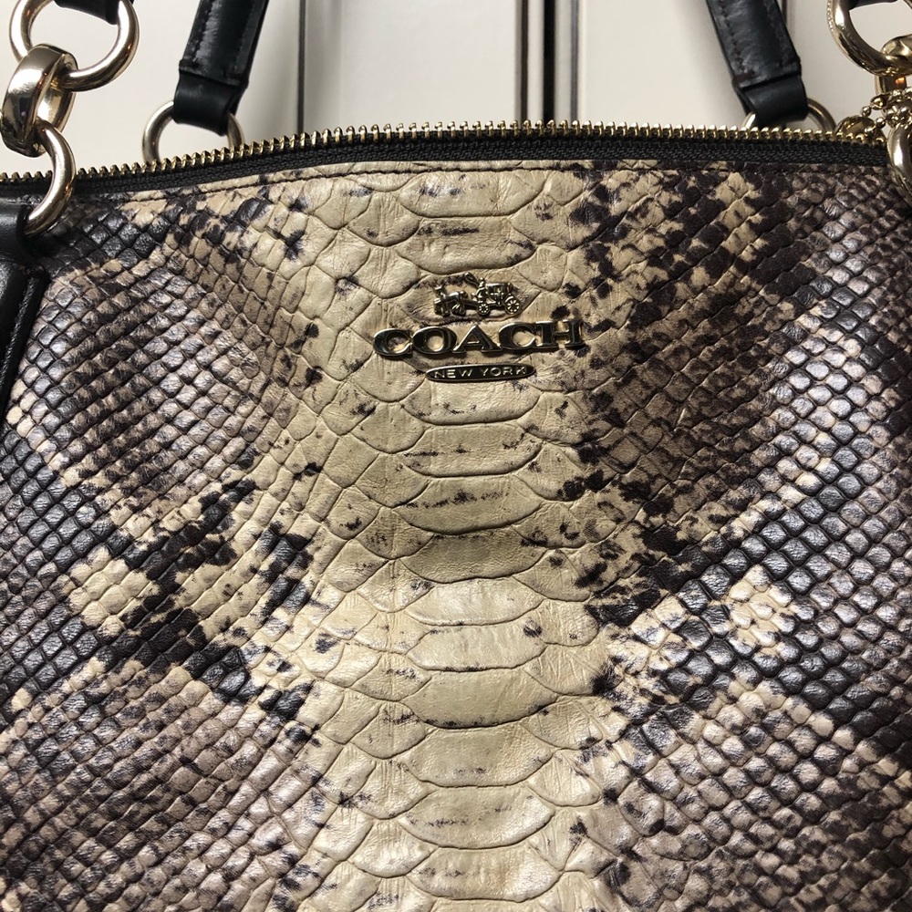 Large Python Snake Skin Coach Tote - image 2
